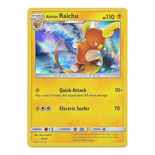 Alolan Raichu 30 30 Holo Trainer Merch